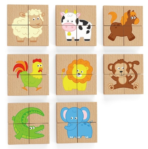 סט 32 פאזלים מגנטיים  - חיות