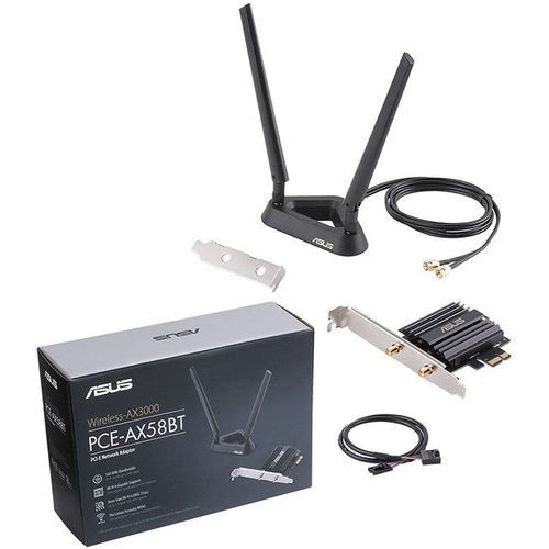 מתאם רשת אלחוטי Asus PCE-AX58BT 802.11ac AX3000 Dual-Band PCI-e
