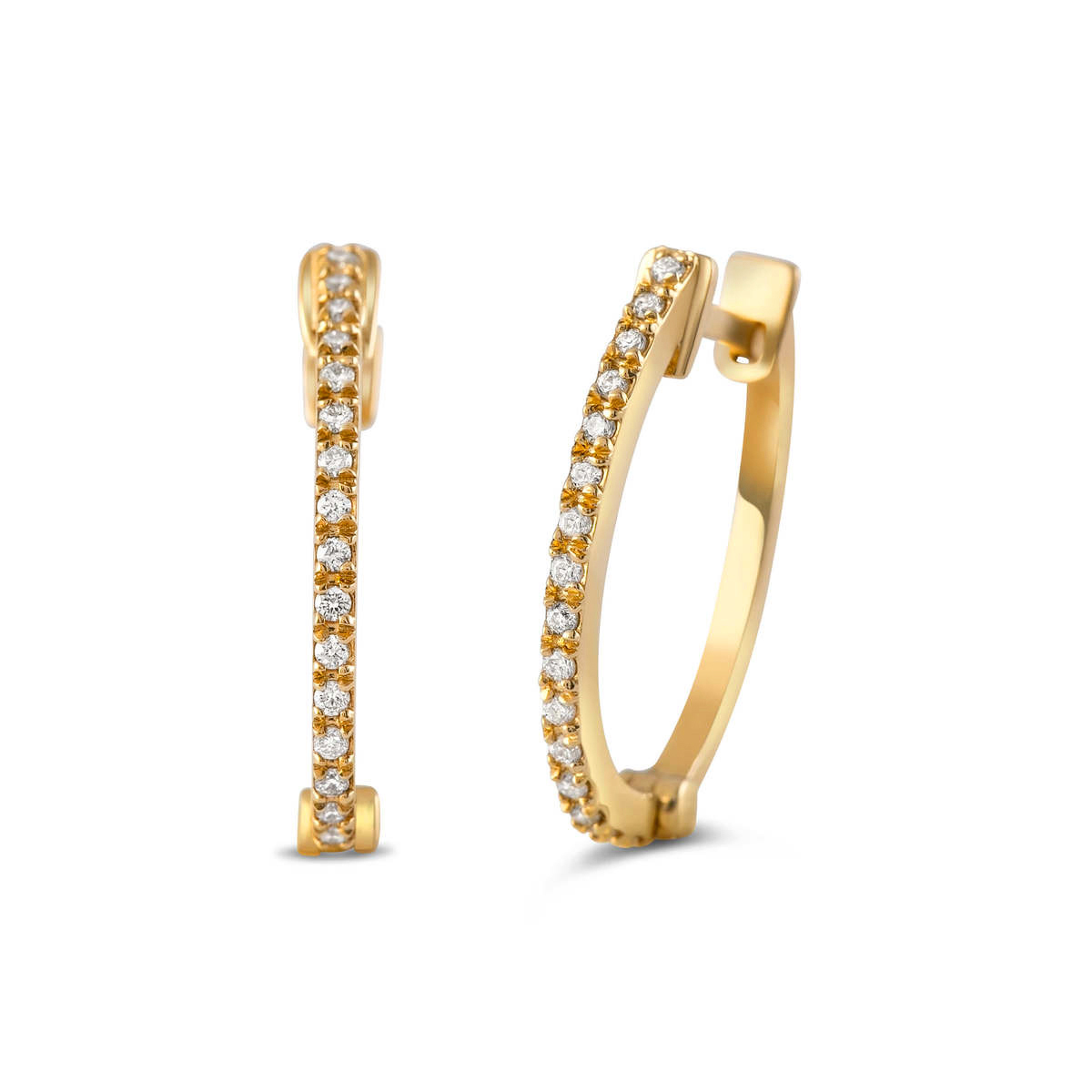 עגילי יהלומים 0.14ct זהב 14K