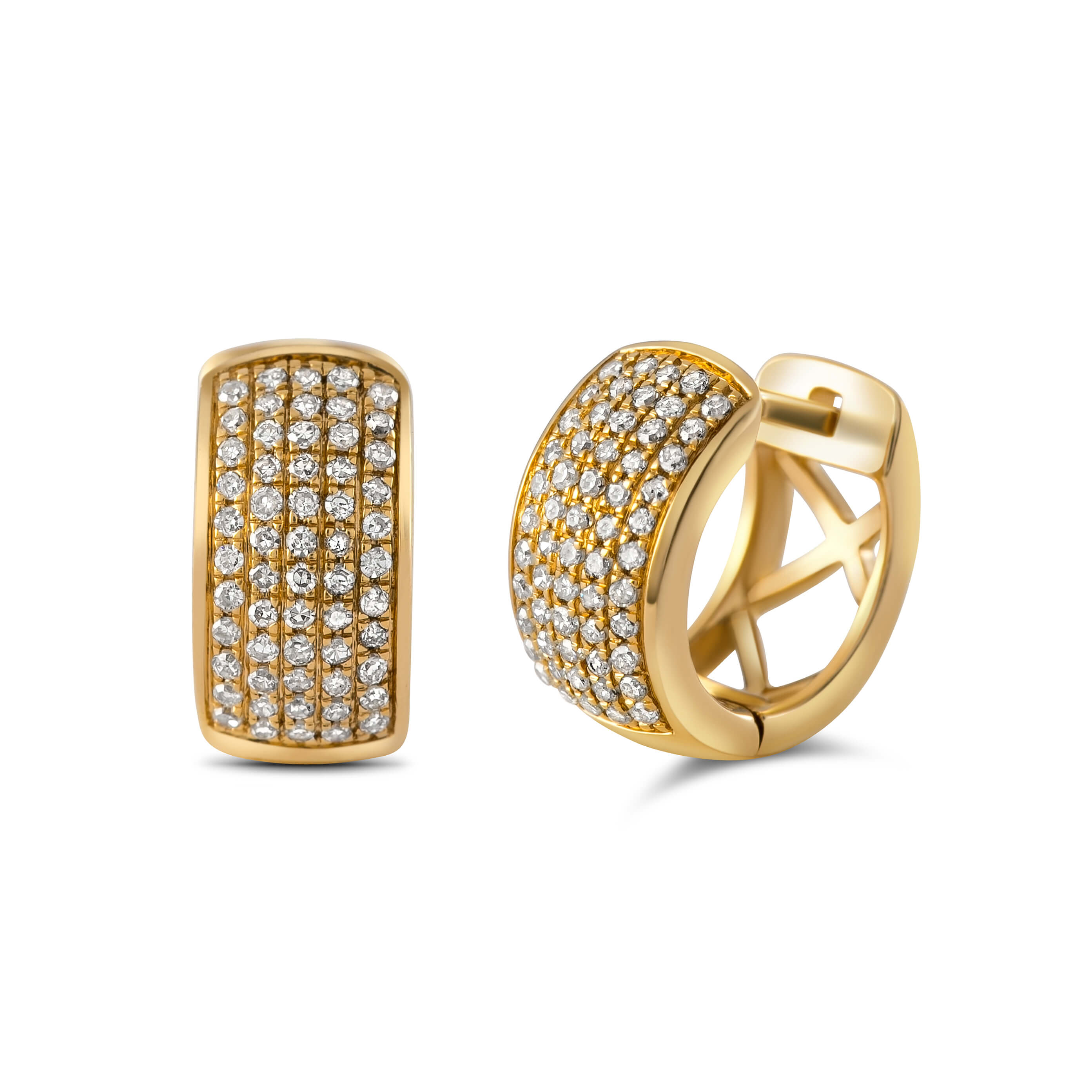 עגיל שורות יהלומים 0.25ct זהב 14K