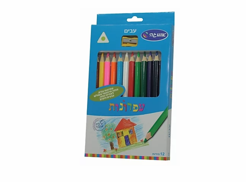עפרונות ג'מבו 12 צבעים משולש