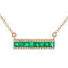 שרשרת ותליון אמרלד ויהלומים זהב 14K