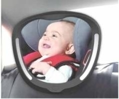 מראה לרכב לתינוק עם תאורת לד משני הצדדים, שלט ומנגנון כיוונון 360 