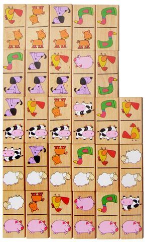  דומינו חיות קלאסי 28 חלקים