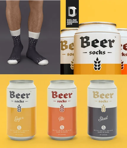 3 זוגות גרביים בפחית דמוי בירה  Beer Socks