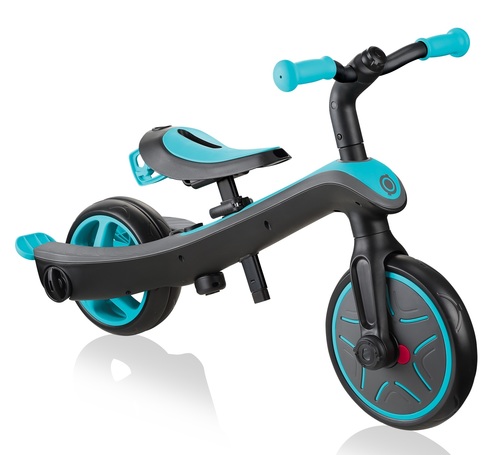 תלת אופן הכל באחד Explorer Trike 4 in 1 הופך לאופני איזון - טורקיז