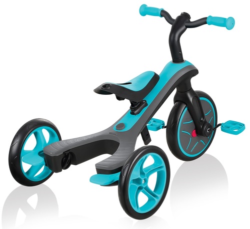 תלת אופן הכל באחד Explorer Trike 4 in 1 הופך לאופני איזון - טורקיז