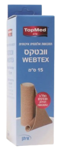 תחבושת אלסטית איכותית רב פעמית 15 ס"מ וובטקס- טופמד TOP MED