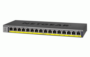 מתג +GS116PP — 16 Port Gigabit Ethernet Unmanaged Switch with 16-Port PoE/PoE  Netgear