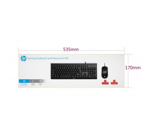 סט מקלדת ועכבר לגיימרים HP KM100