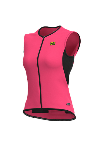 ווסט רכיבה נשים CLIMA PROTECTION 2.0 THERMO LADY VEST ורוד טרמי אלסטי טכני מחמם ומנדף נגד רוח נושם