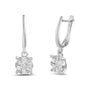 עגילי יהלומים (1.42CT) תלויים מזהב 14K