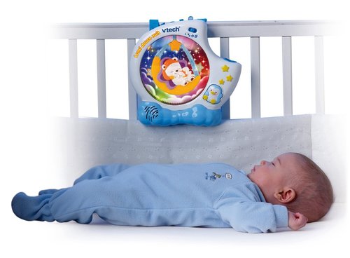 מקרן לתינוק משולב מנורת לילה עם שלט לילה דוב - ורוד