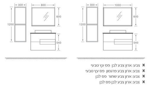 ארון אמבטיה תלוי אפוקסי דגם נרקיס 100 סמ