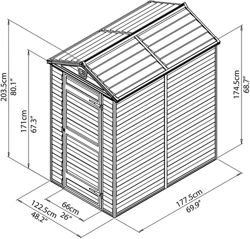 מחסן גינה Skylight אפור 1.2x1.8 מק