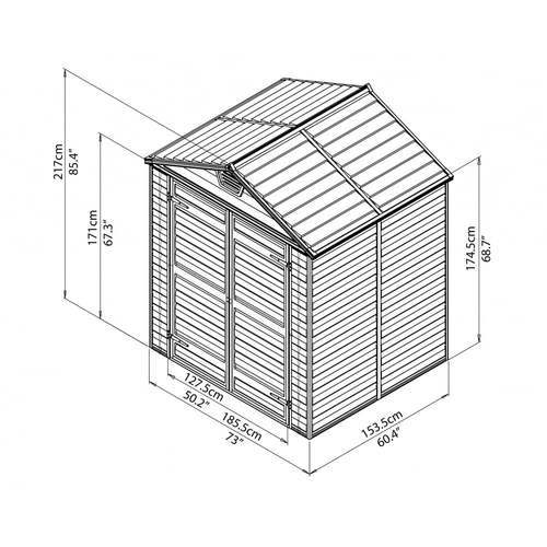 מחסן גינה Skylight אפור 1.9x1.5 מק