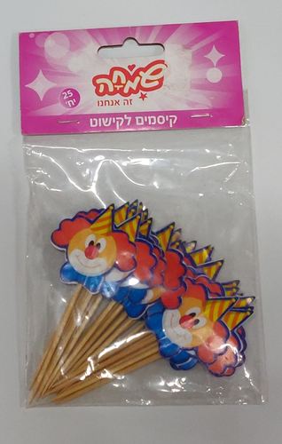 דגלונים לקישוט עוגה - ליצנים