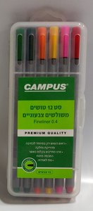 סט 12 טושים משולשים צבעוניים CAMPUS