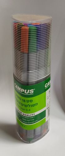 סט 18 טושים משולשים צבעוניים CAMPUS