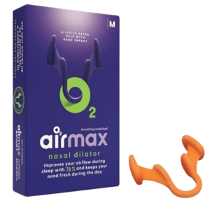 מרחיב נחיריים איירמקס Airmax להפחתת נחירות וגודש באף מארז מידות S ו-M