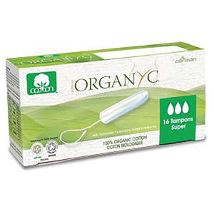 טמפונים ללא מוליך סופר 16 יחידות אורגניק Tampons w/o Applicator Super 16ea Organyc