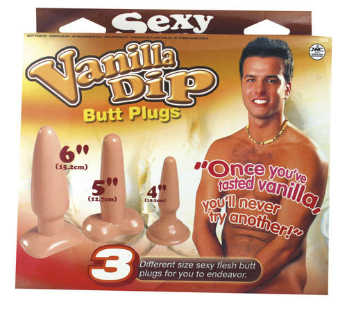 סט הרחבה אנאלי איכותי Vanilla המורכב מ-3 פלאגים שונים של מותג אביזרי המין המוביל Nmc.