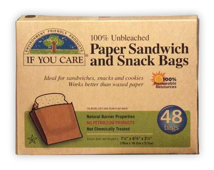 שקיות אוכל מנייר 48 שקיות Paper Sandwich and Snack Bags 48 Bags If You Care