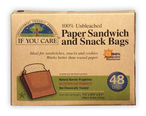 שקיות אוכל מנייר 48 שקיות Paper Sandwich and Snack Bags 48 Bags If You Care