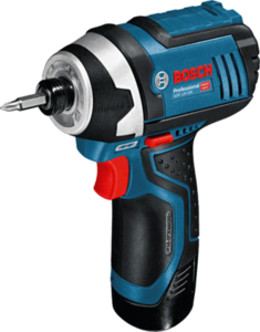 מברגת אימפקט Bosch GDR 12V LI כוללת 2 סוללות 12V 2AH ומטען מהיר באריזת קרטון מקורית
