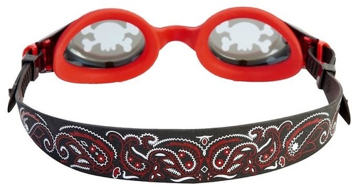משקפת בריכה מעוצבת לילדים 100% סיליקון עם הגנת UV ומונע אדים - אדום פיראט (גיל 3+)