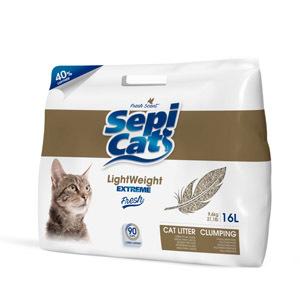 חול ספי קט אקסטרים במשקל 15L בניחוח טלק SEPI CAT LIGHT WEIGHT EXTREME 