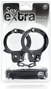 אזיקי מתכת איכותיים - NMC - Sex Extra Hand Cuff & Rope 3m שחור