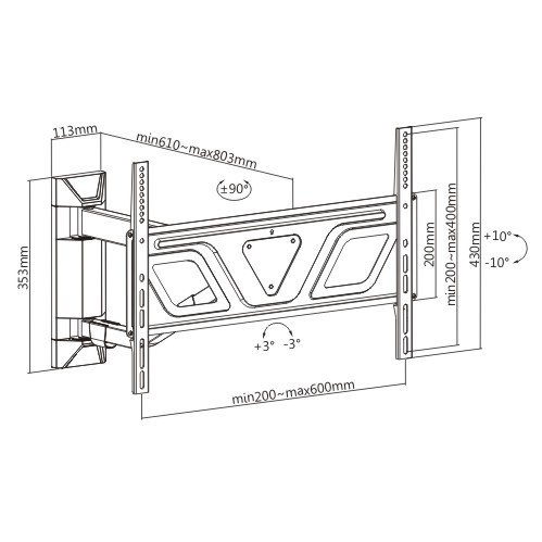מתקן תליה לטלוויזיה LPA60 463