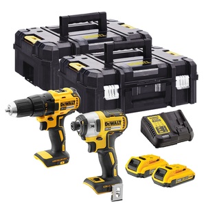 סט 18V BL מברגה/מקדחה+אימפקט סוללות 2AH דגם DCK2070D2T בתיק!