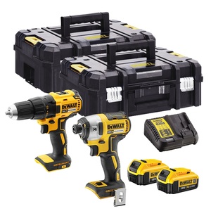 סט 18V BL מברגה/מקדחה+אימפקט סוללות 4AH דגם DCK2070M2T בתיק!
