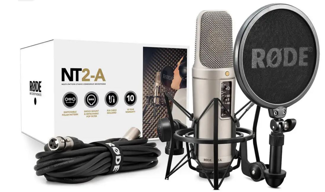 מיקרופון קונדנסר לאולפן Rode NT2-A