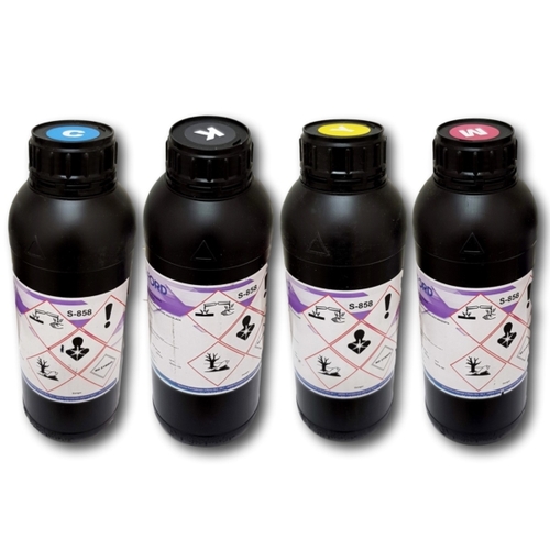 סט דיו ארבעה צבעים UV לראשי Konica-Minolta 512i