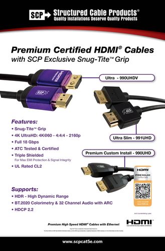 כבל HDMI באורך 3M מבית SCP סדרת Ultra Violet