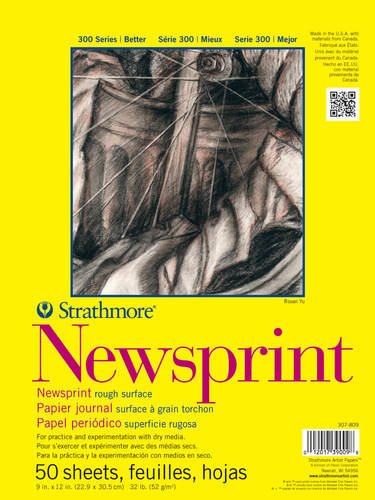 בלוק נייר עיתון מחוספס Newsprint לרישום | 50 דף | 22.9X30.5 ס