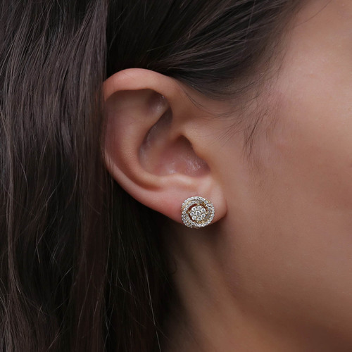 עגילי יהלומים 0.70ct צמודי אוזן מזהב 14K