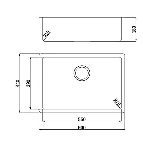 כיור מטבח נירוסטה דגם זירו 126 PVD - ZIRO שחור