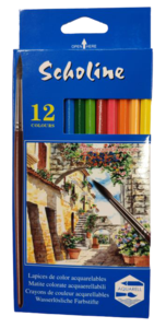 עפרונות אקוורל צבעוניים 12 גוונים באריזה