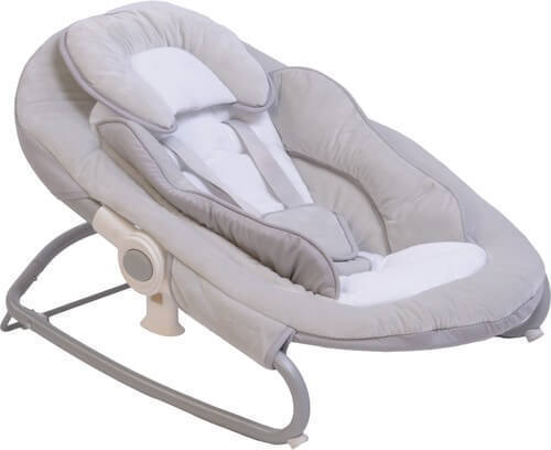 נדנדה חשמלית לתינוק 2 ב 1 משולבת טרמפולינה, מובייל ומקרן תקרה BY028 - אפור