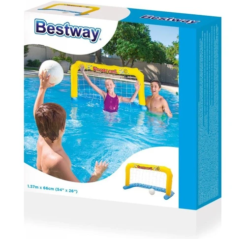 שער מתנפח צף לבריכה BESTWAY + כדור למשחקי כדור רשת | כדור יד