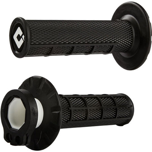 גריפים עם נעילה וידית מצערת שחור- ODI V2 LOCK ON HALF WAFFLE