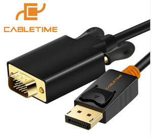כבל מתאם DIsplayPort ל VGA מסדרת CABLETIME באורך 1.8מ' Lancom