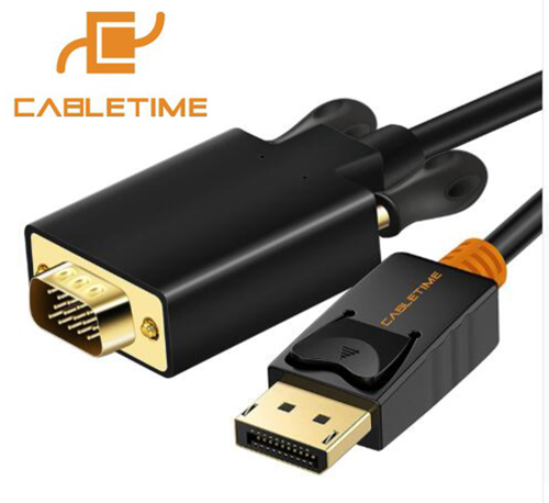 כבל מתאם DIsplayPort ל VGA מסדרת CABLETIME באורך 1.8מ' Lancom