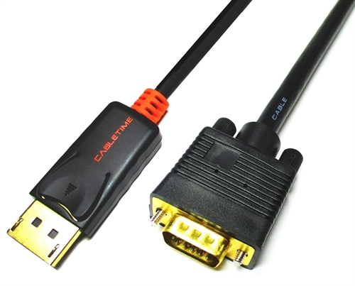 כבל מתאם DIsplayPort ל VGA מסדרת CABLETIME באורך 1.8מ' Lancom