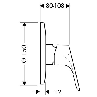 HANSGROHE כיסוי לאינטרפוץ 3 דרך סדרת פוקוס E2 מקט 31961000