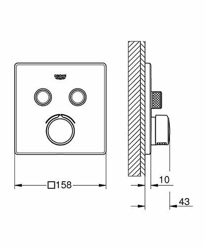 כיסוי לאינטרפוץ GROHE ‏אינטרפוץ 4 דרך 29148000 